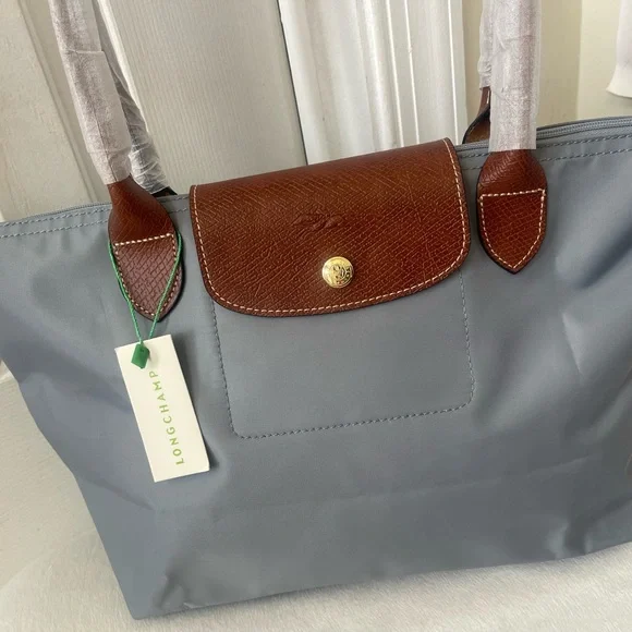 Longchamp Gray and Brown Tote Bag NWOT - Picture 2 of 7